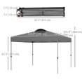 thumbnail image 3 of Outsunny 10' x 10' Pop Up Canopy Tent with Airy Top Vent and Bag, Grey, 3 of 10