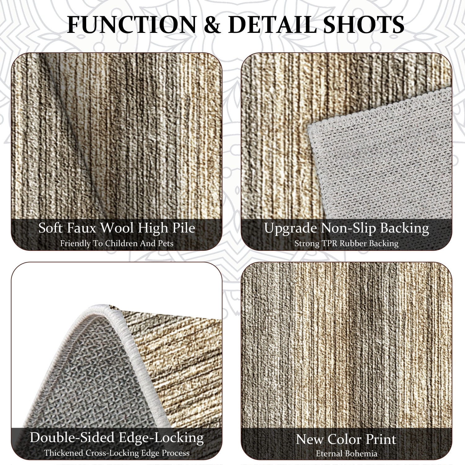 3 Piece Kitchen Rug Set, Non-Slip And Washable, Abstract Pattern Kitchen Hallway Rug, Soft And Comfortable, Suitable For Sinks, Floors, Entrances, Hallways and Bathrooms