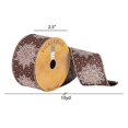 thumbnail image 2 of Vickerman Q180239 2.5 in. x 10 Yards Chocolate Dupioni Ribbon with White Snowflakes, 2 of 2