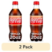 (2 pack) Coca-Cola Vanilla Soda Pop Bottle, 20 fl oz
