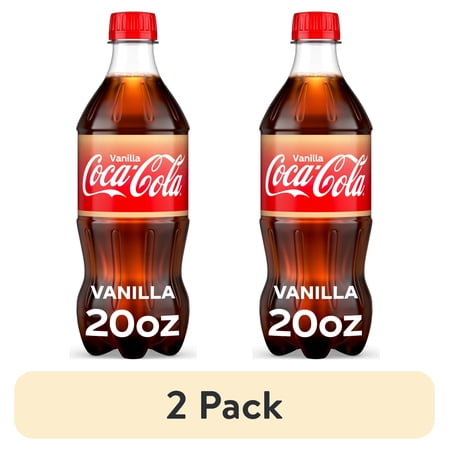 (2 pack) Coca-Cola Vanilla Soda Pop Bottle, 20 fl oz