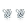 thumbnail image 4 of Bluebell Jewels Women's 14K White Gold Finish Round Cut Cubic Zirconia Bow Earring, 4 of 5