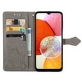 thumbnail image 3 of ShellTech Embossed Flower Case for Samsung Galaxy A15,Magnetic Leather Card Slots Wallet Pattern Case Kickstan Cover for Galaxy A15 5G,Gray, 3 of 7
