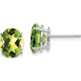 thumbnail image 1 of 14K White Gold 9X7mm Oval Peridot Earrings (9 X 7) Made In United States xe89wpe, 1 of 5