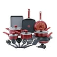 thumbnail image 1 of T-fal Kitchen Solutions, 22-Piece Recycled Aluminum Non-Stick Cookware Set, Red, 1 of 12
