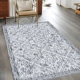 thumbnail image 3 of Grey Flowers 3'x5' Washable Rug, Spring Floral Farmhouse Retro Art Non-Slip Area Rugs for Entryway Kitchen Classroom, StainResistant Dorm Throw Carpet, Low Pile Soft Indoor Floor Mat, 3 of 9