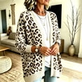 thumbnail image 5 of Dweltoz Womens Leopard Print Cardigan Sweater Open Front V Neck Knitted Cardigan Sweaters Long Sleeve Button Sweaters Fuzzy Oversized Chunky Sweater 2026, 5 of 5