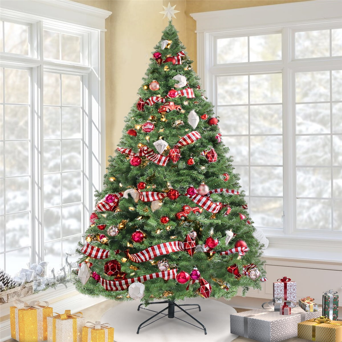 7.5ft Christmas Tree, Premium Spruce Hinged Panama | Ubuy