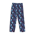 thumbnail image 3 of Lsque Skull Flower Blue Print Men's Pajama Pants, Lounge Pant - Comfortable Home Wear,Elastic Waistband, Stylish Design-Large, 3 of 9