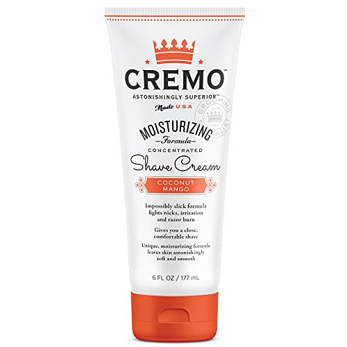 Cremo Coconut Mango Moisturizing Shave Cream, Astonishingly Superior Shaving Cream For Women, Fights Nicks, Cuts And Razor Burn, 6 Fluid Ounces