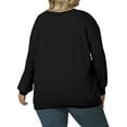 thumbnail image 4 of Women's Fashion Casual Plus Size Long Sleeve Pullover Printed Sweatshirt with CHEERS to the NEW YEAR Design for Celebration,Black,L, 4 of 4