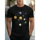 thumbnail image 1 of Cotton Men's Casual Summer T-Shirt, Short Sleeve Round Neck, D&D Dice Print, Regular Fit, Black, Athletic & Leisure Top, 1 of 6