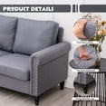 thumbnail image 6 of 57 Loveseat Sofa,2 Seat Couch with Faux Leather Fabric,Small Couches for Small Spaces with Solid Wood Legs,Comfy Love Seat Sofa for Living Room,Bedroom,Apartment(Gray), 6 of 9
