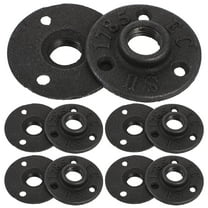 unbranded  10 Pcs Iron Fittings Threaded Floor Flange Universal Wrench Skirting Black