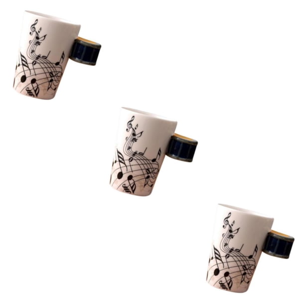 Naiovety Taza de cerámica elegante y duradera, tazas de té, regalo para amantes del té, novedad, taza de notas musicales, tazas de bastón de Type1 NO1
