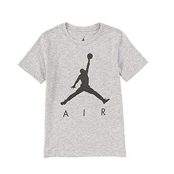 Nike AIR Jordan Boys' Jumpman T-Shirt (Grey/Black, Small)
