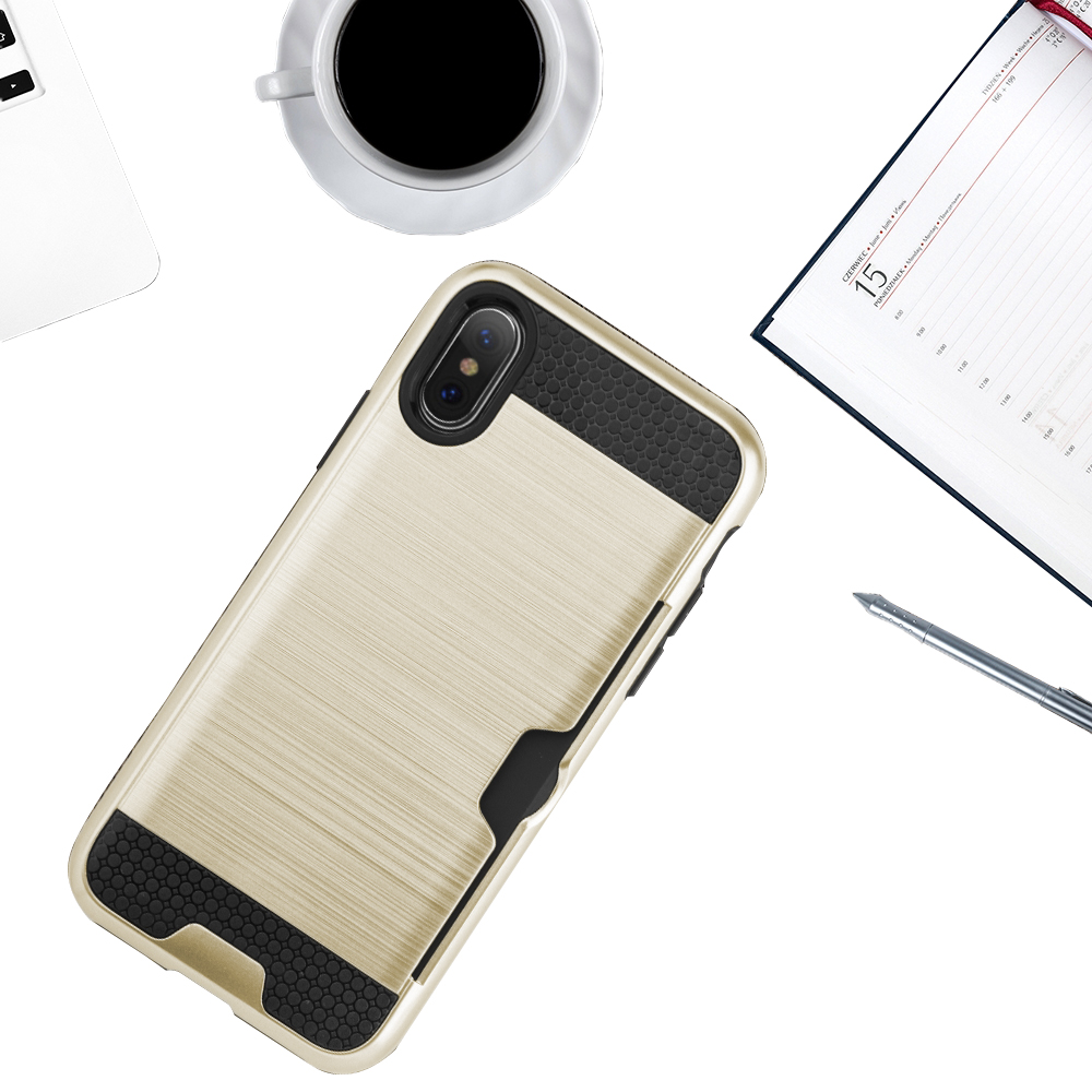 Sumaclife Protective Card Holder Hybrid Protector Case for Apple iPhone X Perfect Fit