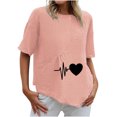 thumbnail image 1 of Blusa con bolsillo y estampado de solapa con botones de manga larga informal para mujer Pompotops hfajkhk137021, 1 of 4