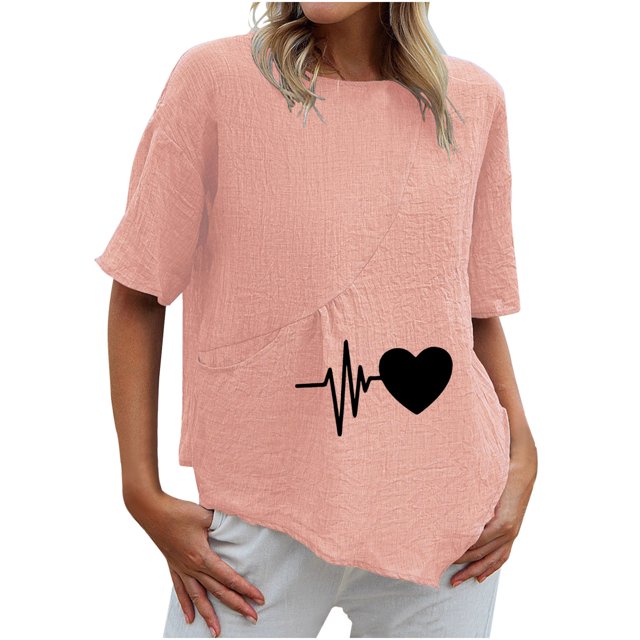 Blusa con bolsillo y estampado de solapa con botones de manga larga informal para mujer Pompotops hfajkhk137021