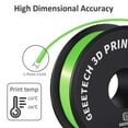 thumbnail image 3 of Geeetech Silk green 3D Printer PLA Filament 1KG Toughness Enhanced Filament with 1.75mm Dimensional Accuracy +/-0.03mm, 1080 Feet per Roll, Vacuum Packaging, 3 of 7