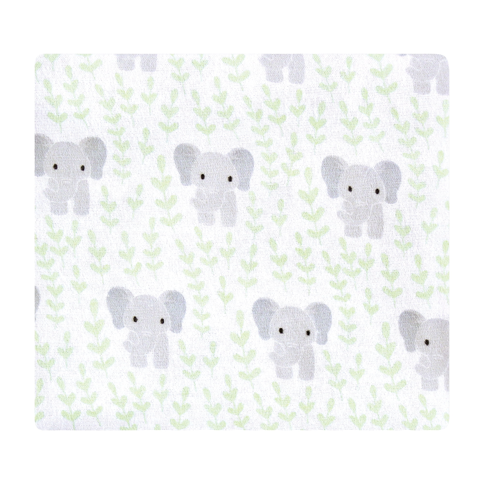 Hudson Baby Unisex Baby Cotton Poly Flannel Receiving Blankets, Leafy Elephant, One Size