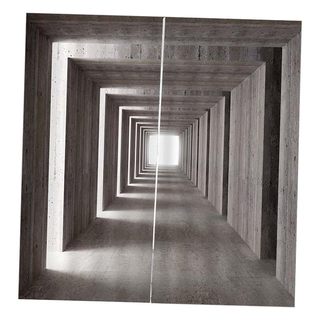 GUOOL 2 Panneaux de Rideaux Occultants Imprimés 3D pour Enfants - Canaux Carrés