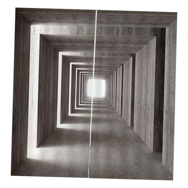 Cortina de ventana Zulema con impresión fotográfica en 3D para habitación de 2 paneles canal cuadrado