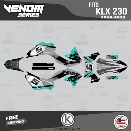 Kalair GFX Graphics Kit for Kawasaki KLX230R (2020-2024) Venom Series Kalair GFX Graphics Kit for Kawasaki KLX230R (2020-2024) Venom Series