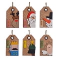 thumbnail image 1 of 6x decoración de de Navidad colgante decoración de Navidad con cuerda letrero de madera regalos adornos colgante para suministros de fiesta mayimx Decoraciones colgantes, 1 of 7