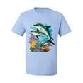 thumbnail image 2 of Pair of Dolphins Swimming in Ocean Animal Lover Men's Graphic T-Shirt, Light Blue, X-Large, 2 of 3