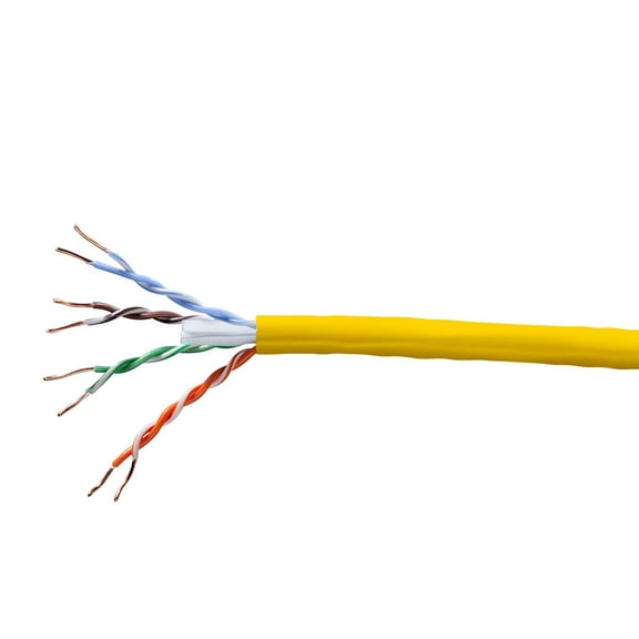 Monoprice Cat5e Ethernet Bulk Cable - 1000 Feet - Yellow | Network Internet Cord - Solid, 350Mhz, UTP, CMP, Plenum, Pure Bare Copper Wire, 24AWG, No Logo