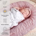 thumbnail image 2 of CooCooBaby - Tumbona infantil, funda de rodar de bebé para bebés y niños, esencial para recién nacidos para bebés de 0 a 12 meses, 100% algodón transpirable, cama de viaje portátil (rubor lavanda,, 2 of 5