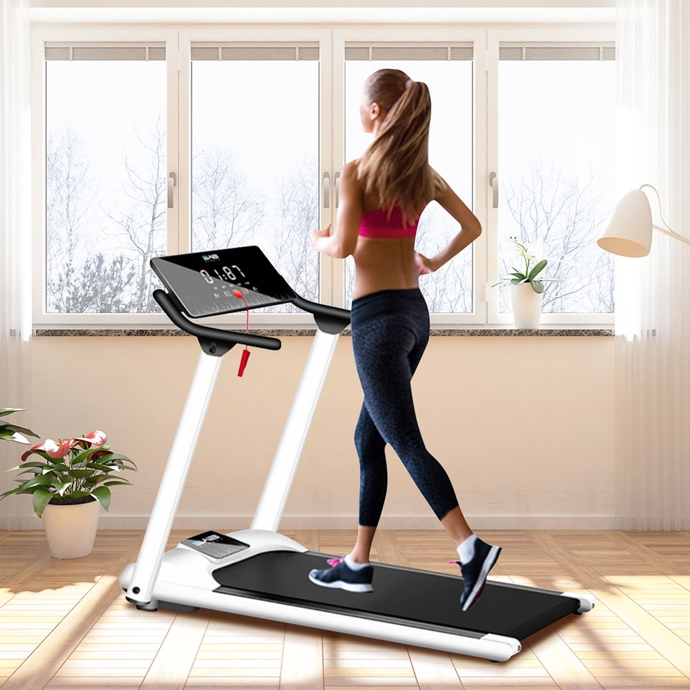 OUSGAR Small Foldable Motorized Treadmill for Home, Electric Treadmill Workout Running Machine