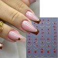 thumbnail image 3 of Adhesivos para uñas NZRAESTRS con punta francesa en forma de corazón, 6 hojas, 3 of 7