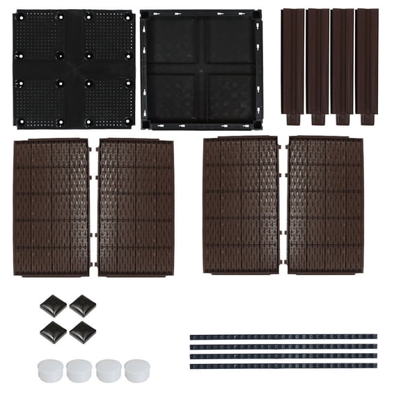 netuera Brown No Column Plastic Elevated Garden Bed Planter Kit for Flower Vegetable Set