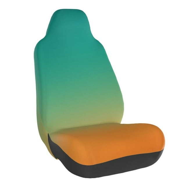 Wukai Orange To Teal Gradient1 Full Set Car Seat Covers with Soft Padding Universal Auto Front Seats Protector and Cushion Mat