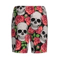 thumbnail image 4 of Rocae Skull and Roses for Men's Soft Sleep Pajama Shorts, Waistband and Pockets, 4 of 9