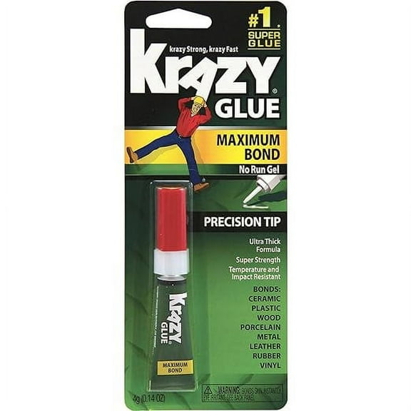 Krazy Glue Maximum Bond Gel Precision Tip, Advanced Formula Gel, 0.14 Oz..
