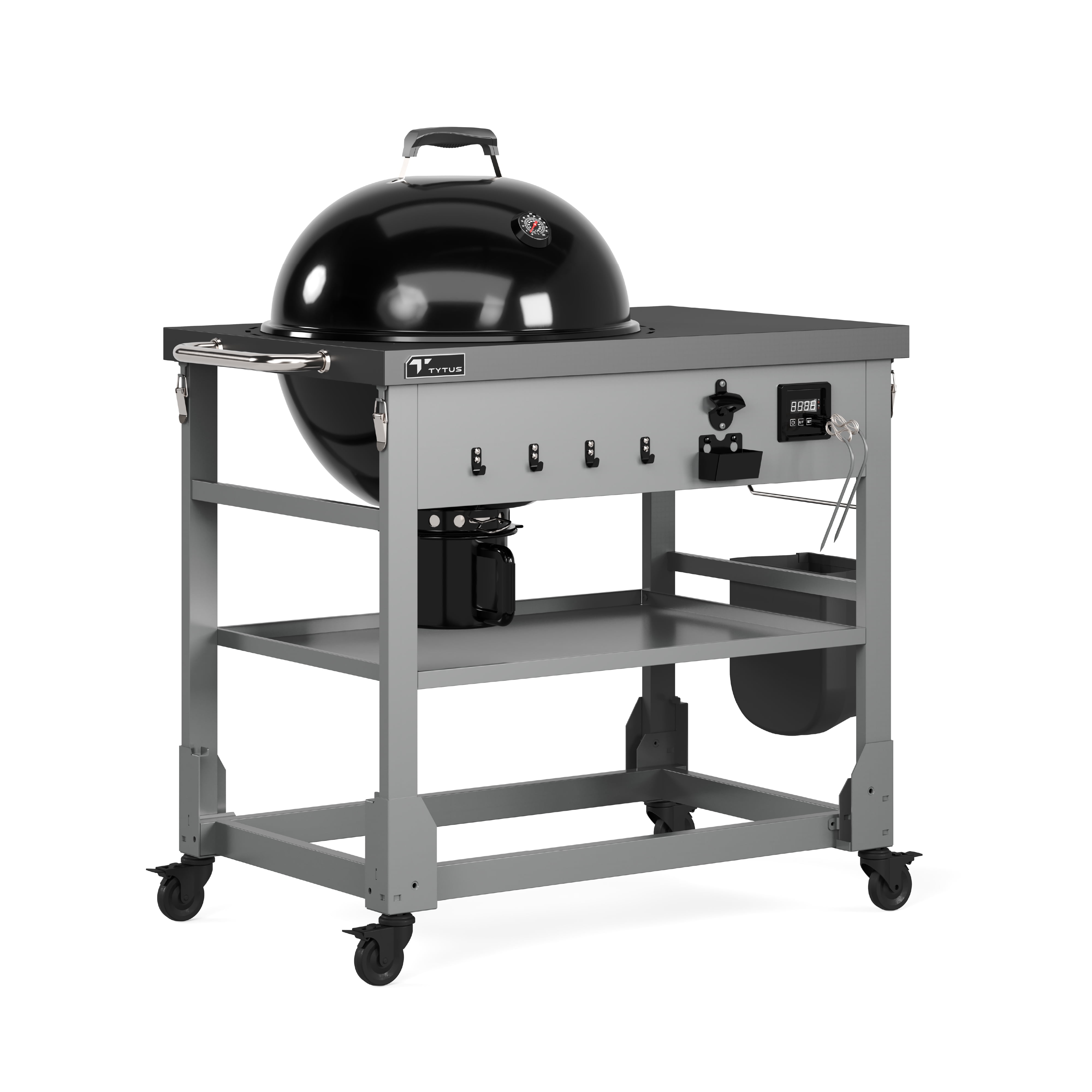 TYTUS Anaheim 22" Charcoal Kettle Grill with Cart, Storage Bag, Temperature Probes + Cover