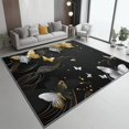 thumbnail image 2 of Area Rug Machine Washable Simple Luxury Butterfly Theme, 4 X 6 ft Large Carpet Foldable for Bedroom Dining Room Home Office, Black Fade Stain Resistant Indoor & Outdoor Rugs, 2 of 7