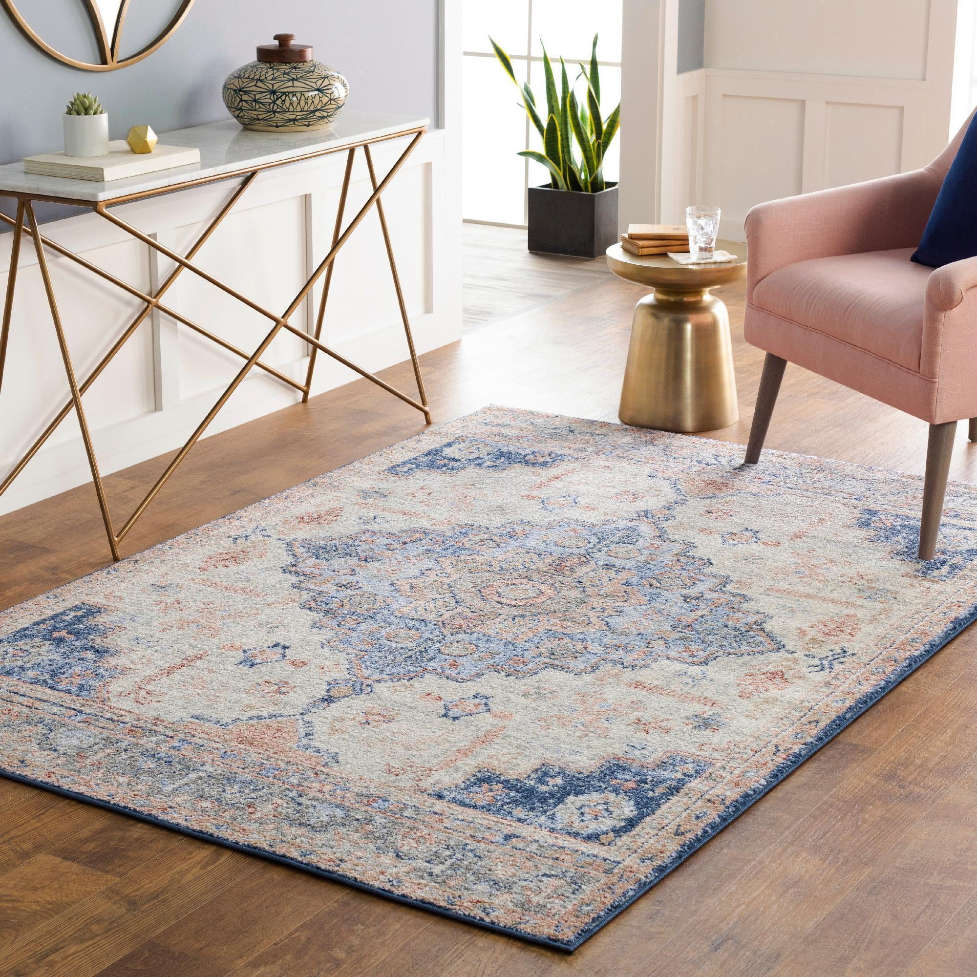 Mark&Day Area Rugs, 7x9 Tadcaster Traditional Bright Blue Area Rug (6'7