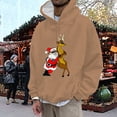 thumbnail image 2 of CONZONE Christmas Men's Hoodies Xmas Santa Claus Hoodie for Men Graphic Long Sleeve Pullover Hooded Sweatshirt Soft Fall Winter Sweatshirts With Pocket, 2 of 5