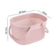 thumbnail image 4 of Cesta para ducha con asa, organizador de plástico, cesta de almacenamiento para estantes, cesta de almacenamiento portátil para baño, dormitorio universitario, cocina (rosa), 4 of 4