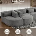 thumbnail image 6 of 143.7" Upholstered Sofa Free-combined Sofa Couch with Two Chaise Lounge and Five Back Pillows for Living Room, Beige, 6 of 13