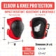 thumbnail image 5 of Juego de rodilleras para monopatín, equipo de protección 6 en 1, rodilleras, coderas y muñequeras para niños, jóvenes, adultos, hombres y mujeres (S, rojo manzana caramelo), 5 of 5