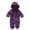 Purple, variant on Newborn Baby Fleece Footed Jumpsuit Bear Ear Snowsuit Hooded Romper for Infant Boy Girl 0-12 Months