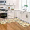 thumbnail image 4 of Anti Fatigue Kitchen Mats for Floor Set of 2, Black Boho Floral Kitchen Floor Mat, Non Slip Cushioned Kitchen Rugs Waterproof Memory Foam Kitchen Mat Comfort Standing Mat for Desk Laundry, 4 of 6