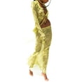 thumbnail image 3 of LMLYSoH Women’s Two Piece Summer Outfits, Tie-up Front Sheer Mesh Tops and Long Skirt Set, 3 of 9