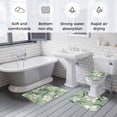thumbnail image 6 of Spring Flower Bathroom Rugs Set Retro Watercolor White Floral Green Leaf Plant Non Slip Absorbent Soft Bath Mats 3 Piece Set with Bathroom Rug, U-Shaped Floor Mat, Toilet Seat Cover Large Size, 6 of 9