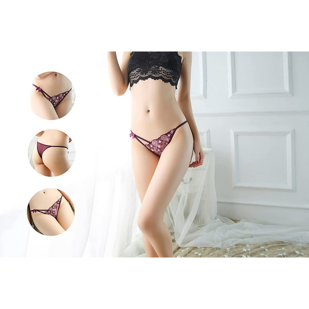 Sexy Women Beading Underwear Thong Panty T-Back Transparent G-String -  China G-String and T-Back price